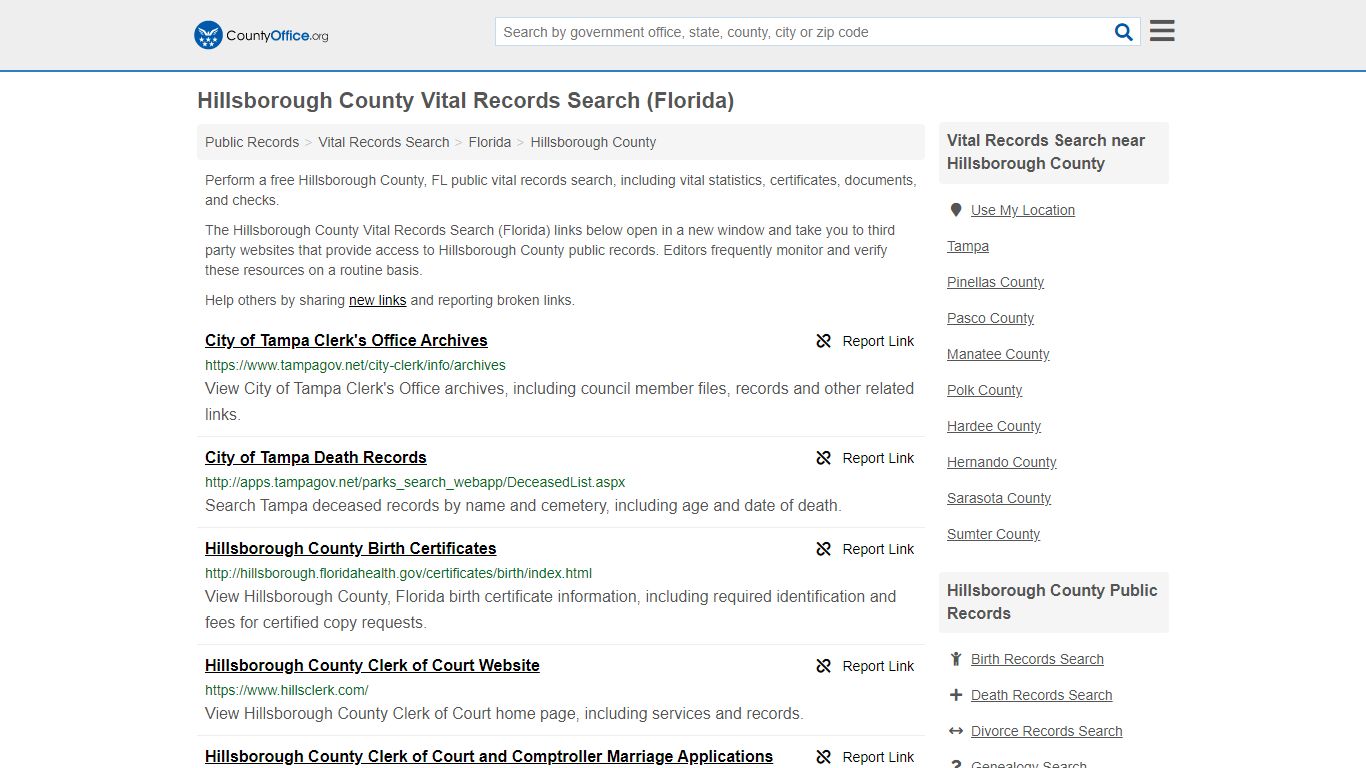 Vital Records Search - Hillsborough County, FL (Birth ...